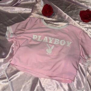 Playboy Cropped Sporty Coquette Crop Top